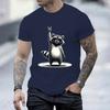 Funny Raccoon Rock Music Men Women T Shirt Funny 3d Print Summer Tops O-neck Short-Sleeve Top Tees