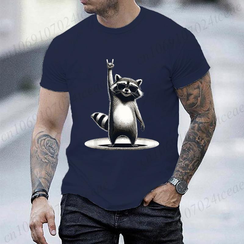 Funny Raccoon Rock Music Men Women T Shirt Funny 3d Print Summer Tops O-neck Short-Sleeve Top Tees