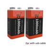 9V Rechargeable Battery 1000mAh Multimeter Guitar Instrument 9V Square 6F22 Lithium-ion Battery USB Direct Charging Batteries