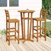 VidaXL 3-Piece Garden Bar Set, Table and Chairs with Footrests, Outdoor Patio Furniture Set, Wood 3154382