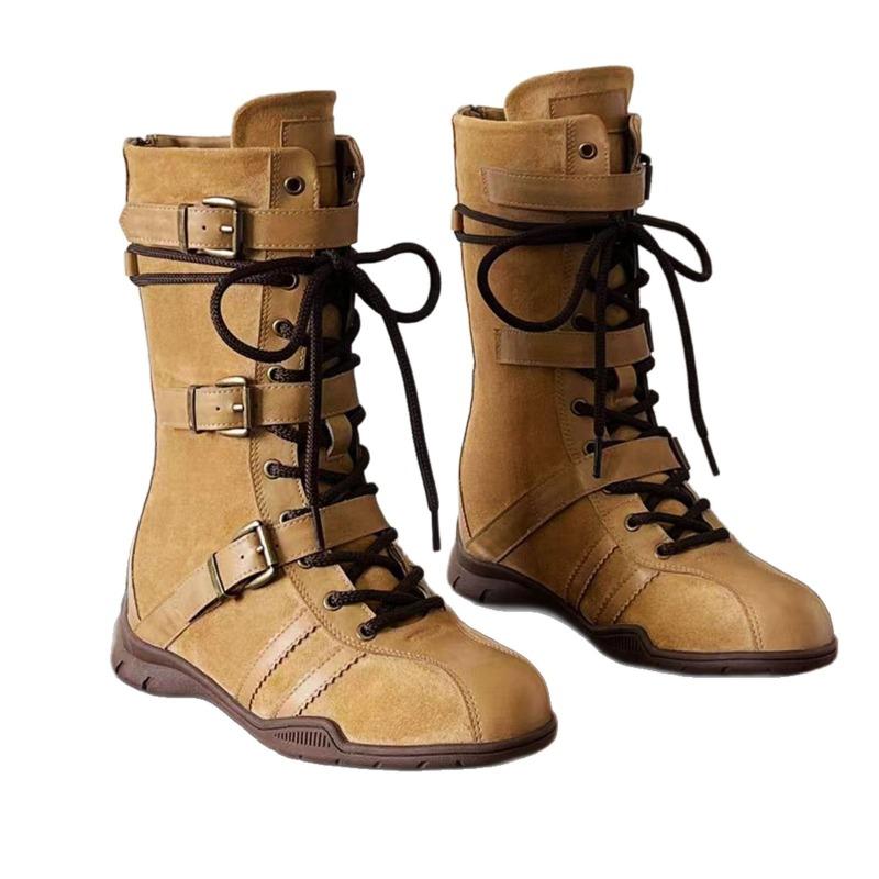 Inner Heightening Martin Boots Women's New Retro Wind Matte Leather Lace-up Rear Zipper, Comfortable In Autumn and Winter, Not Tired Feet