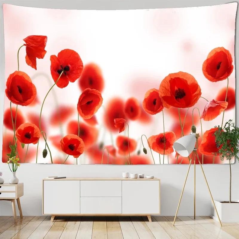 Beautiful White Cloud Rainbow Flower Hanging Cloth Home Wall Decoration Tapestry Office Living Room Tapestry