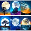 New 5D DIY Diamond Painting Shade Tree Diamond Embroidery Full Moon Cross Stitch Full Round Drill Home Decor Manual Gift
