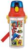 Skater Kids' Clear Plastic Water Bottle, 480ml, with Graduations for Hydration Management, Super Mario 23, Boys', PSB5TRC-A