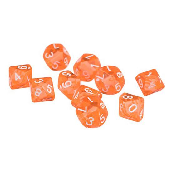 10Pcs Transparent Polyhedral D10 Multicolor Dice Game Party Pub Supplies Gift