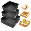 Square Carbon Steel Non-Stick Cake Mould with Removable Bottom Cake Pan with Lock Device Mousse Stencils for Kitchen Bakeware