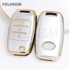 Quicksand Gold Car Key Case Cover Fob For KIA RIO 3 K2 K3 K4 K5 Sportege Picanto Optima Soul Ceed Sorento Forte Stinger Cerato