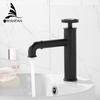 Basin Faucets Retro Industrial Style Matte Black  Brass Crane Bathroom Faucets Hot and Cold Water Mixer Tap Torneira WF-20A01