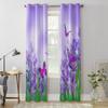 Spring Flower And Butterfly Window Curtain For Living Room Bedroom Decoration Curtains Luxury Kitchen Valance Curtains