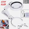 5 / 11X Magnifying Glass With Light 8 LED LAMP Magnifier Foldable Stand Table