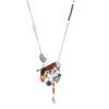 [R6231] - Designer Necklace 'Lilipoupettes' (birds) Silver Red - 13x6 Cm