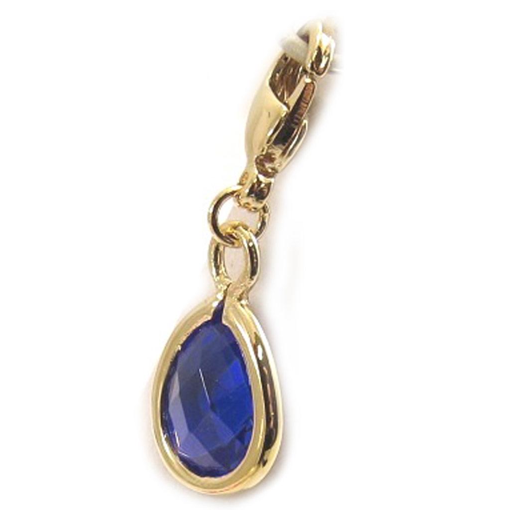 Les Trésors De Lily [L1277] - Blue Gold Plated 'Linda' Charm Pendant