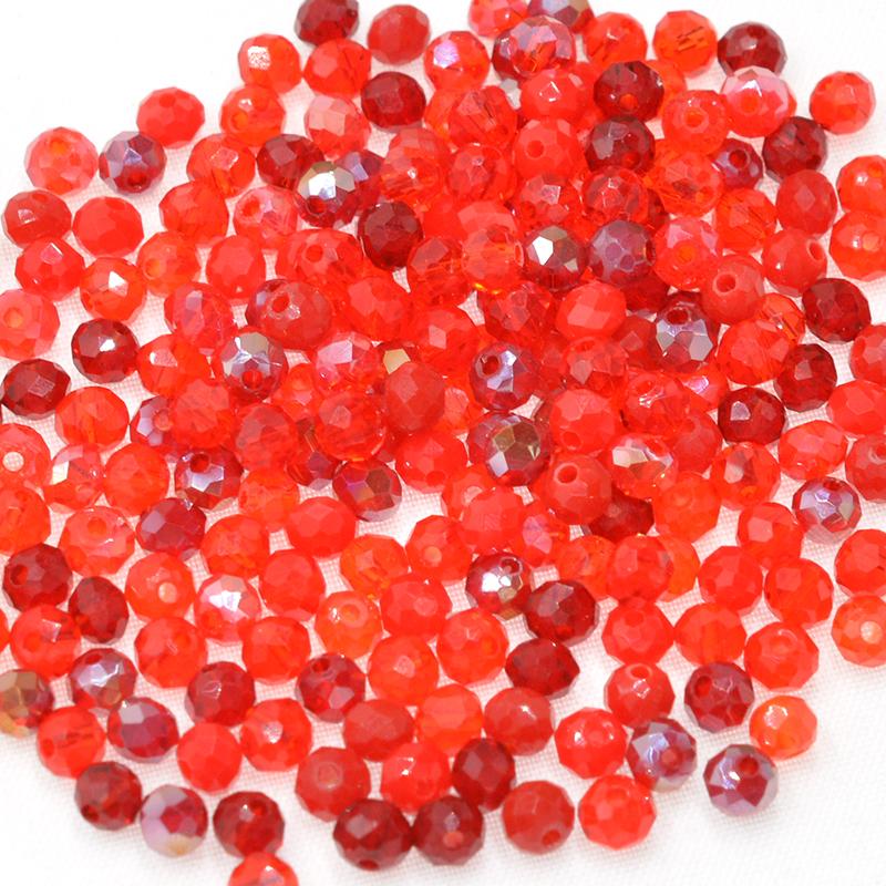 Dark Red Series Shining Multicolor 4/6mm Crystal Beads Rondelle Shape Jewelry Findings Earring Glass Quartz Charms Bracelet Accessories