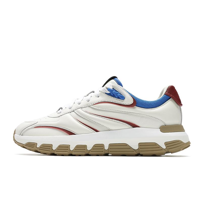 New FILA Pioneer Series Abrasion Resistant Low Top Running Shoes Men's White Red F12M443112FMB