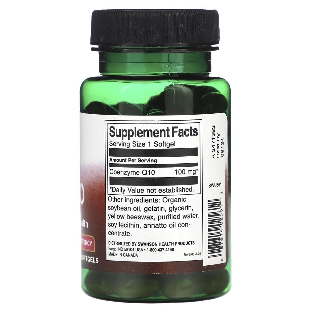 Swanson CoQ10, 100 Mg, 100 Softgels