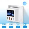 40W USB Wall Charger 4 Port With LED Display QC3.0 PD3.0 USB Fast Charger For iPhone 14 Huawei Xiaomi Samsung