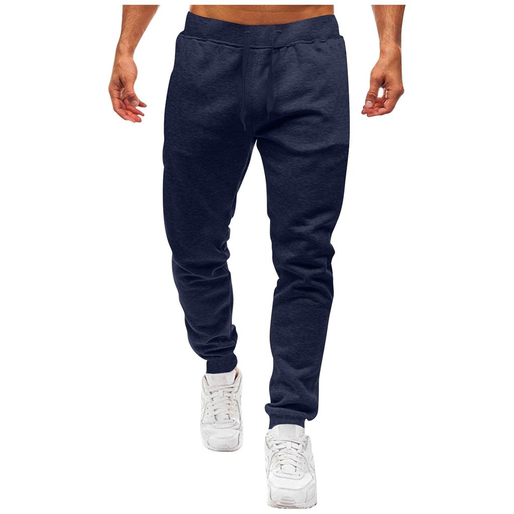 Men's Drawstring Sweatpants Slim Fit Ribbed Casual Sports Pants