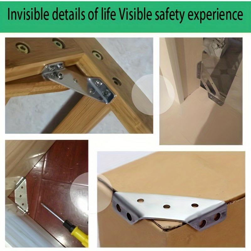 20 Pieces of Heavy Duty Stainless Steel Angle Brace -90 ° Right Angle Brace, Suitable for Cabinets and Furniture, Industrial Hardware