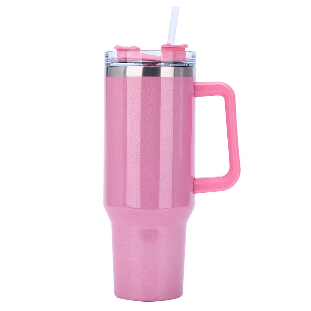 40oz Straw Insulated Tumbler with Handle Double-Layer Insulated Cup Stainless Steel Vacuum Thermal Insulated Mug for Women Men