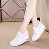 Leather White Comfy Height Wedges Shoes Woman Fashion Platform Sneakers Women Casual High Heels Footwear Women Spring Autumn