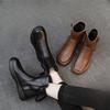 Plus-size Boots Women's Shoes Thick-soled Round-toed Mid-calf Boots Versatile Ankle Boots