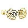 [M6952] - Gold Plated 'Rosa Romantica' Earrings (10 Mm)