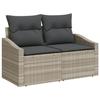 VidaXL Ensemble de canapé de jardin de 8 pièces avec coussins en gris clair poly rotin 3349048