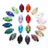 20pcs/lot Multicolor Sew On DIY Silvery Claw 7x15mm Rhinestones Horse Eye Shape Beads