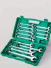 14PCS Combination Chrome Vanadium Steel Wrench Set Dual-Purpose Offset Spanner & Opening Wrench Set , Compact Storage Box