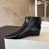 New Sring Autumn Fashion Pointed Toe Anke Boots Side Zipper Designer Short Flat Boots Elegant Leather Women Shoes Sexy Boot
