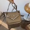 New Women's Bag Fashionable Texture H Home Lock Platinum Bag Shoulder Oblique Span Bag