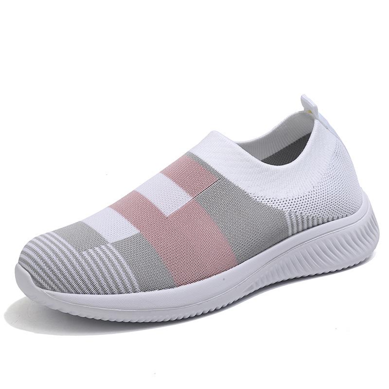 2025 New Fashion Sneakers For Women Casual Shoes Solid Color Trainers Women Sneakers Slip On Sock Ladies Flat Shoes Shoes Women