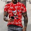 Merry Christmas 3D Printed Mens T Shirt Funny Santa Claus Graphic T Shirts Casual Streetwear T-Shirt Oversized Tops