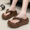 Chunky Platform Wedges Flip Flops Women Summer Clip Toe Thick Bottom Beach Sandals Woman Indoor Outdoor Non Slip Eva Slides
