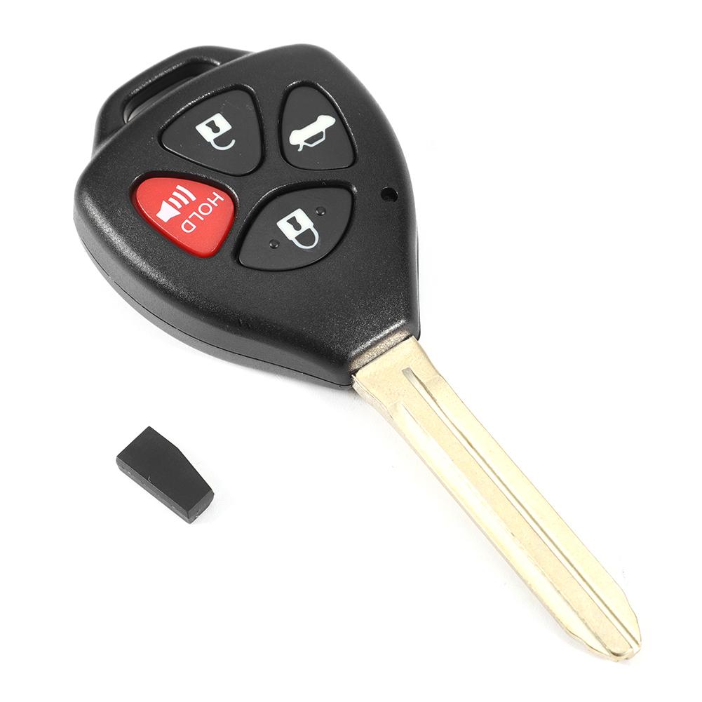 4 Buttons Car Remote Control Key Replacement Black Fits for Toyota Corolla 0810