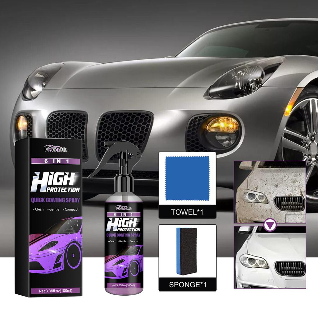 Automobile Protection Spray 6 In 1 Car Paint Crystal Plating Sealing Glaze Dustproof Anti-Fouling Polishing Refurbishment Coating Agent