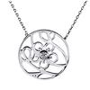 [L2954] - White 'Flora' Silver Necklace