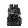 Vegan Leather Backpack Vintage Laptop Bookbag for Women Men Black Backpack Purse College School Bookbag USB Port