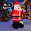 4.9FT Xmas Inflatable Yard Decor Giant Santa Claus LED Christmas Decoration Ornament Festive Toy Gift Christmas Supplies Holiday