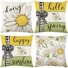 Spring Printed Pillow Case Letter Daisy Series Living Room Sofa Decoration Cushion Cover Bedroom Cushion Cover