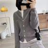 Autumn and Winter New Round Neck Versatile Knitted Sweater Women's Embroidery Small Gold Buckle Fashion Temperament Knitted Cardigan Women