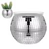 Silver Mirror Glass Flower Vase Home Decoration Disco Ball Plant Holder Plant Planting Pot  Home
