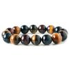 Natural Stone Power Stone Bracelet Tiger Eye for Men and Inner Circumference Women, 12mm, Approx. 16.5cm