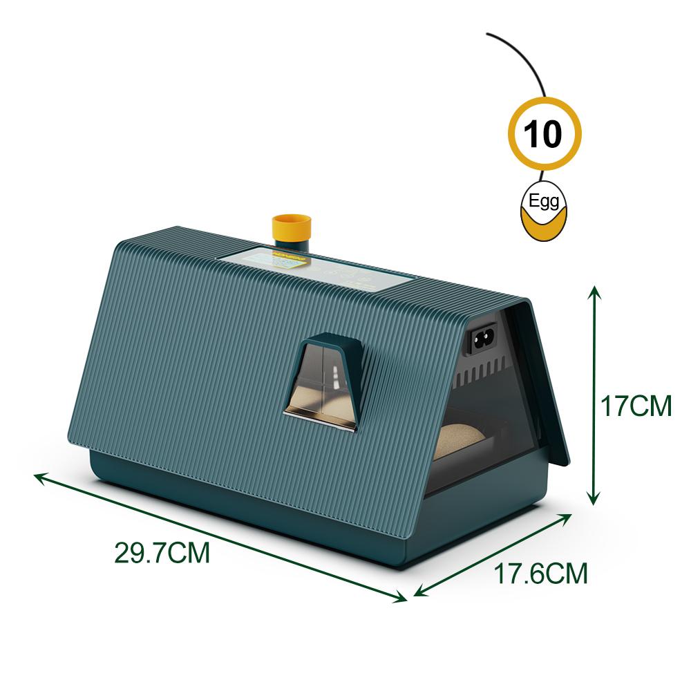 Incubator for Hatching Eggs Automatic Egg Turning 10 Eggs LED Efficient Egg Illumination Display Screen Multifunctional Egg Tray Visible Device Cover