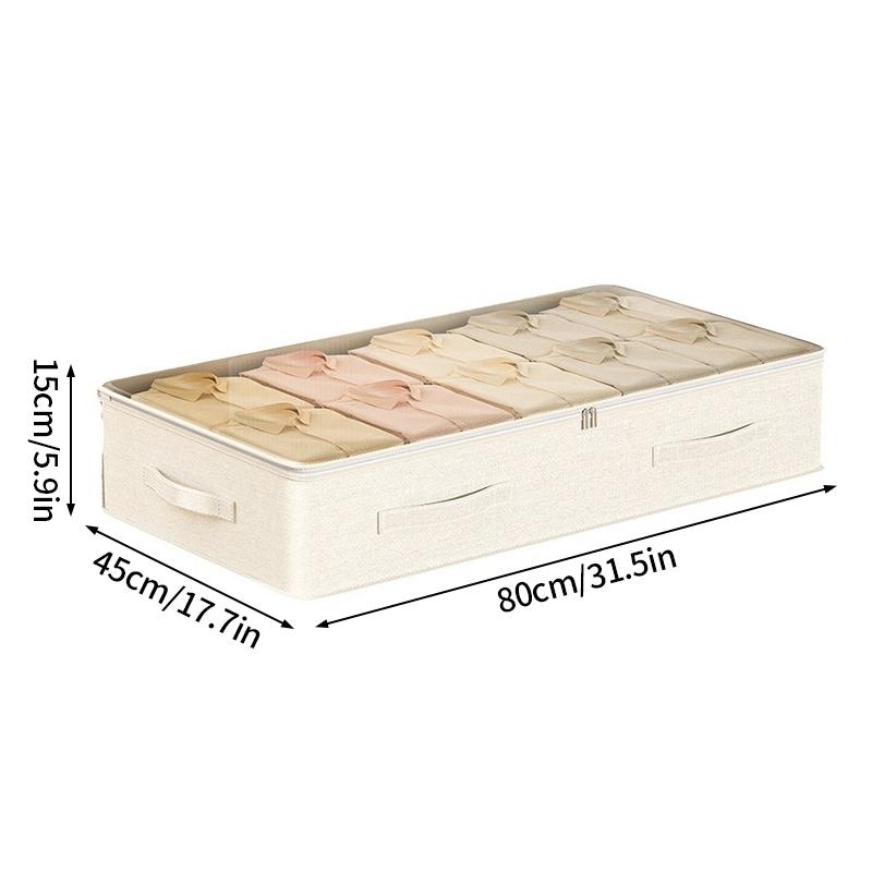 Beige Quilt Clothes Storage Bag Cotton Linen Sorting Bags Folding Duvet Blanket Organizer Organizer Under-Bed Moving Pack Bag