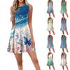 Women's Casual Fashion Round Neck Sleeveless Print Short Dress
