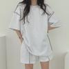 Women's 2024 Summer Casual Solid Color Cotton Sportswear Set - Loose Two-Piece Outfit