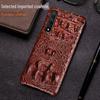 Premium Genuine Leather Half Package Protective Cover for Honor 20 Series with Crocodile Skull Design