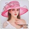Women's Summer Foldable Sun Hat: European & American Style Fedora with Flower Organza Design
