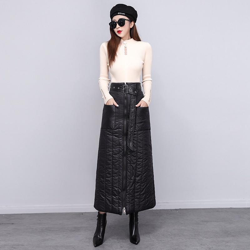 New Fashion Autumn Winter Women Loose Long Skirt Black Clothes
